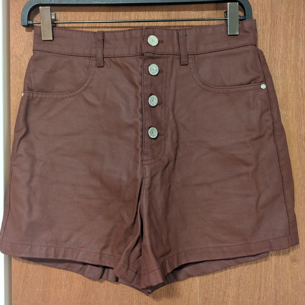 Zara High Waist Brown Women's Shorts